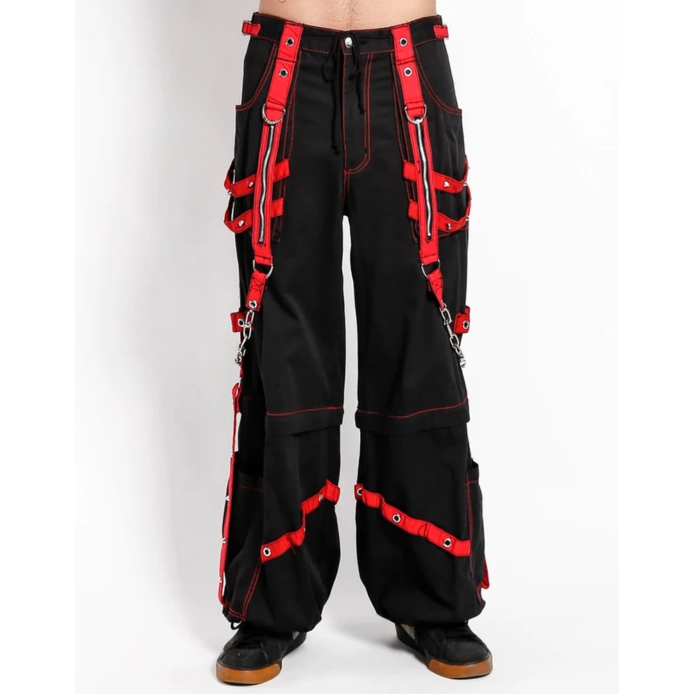 Tripp NYC - Chain and Zipper Wide leg trousers - Black/Red